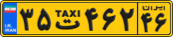 License plate of Iran, Taxi