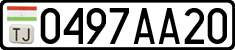 License plate of Tajikistan, Private owners (2009)