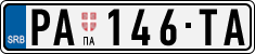 License plate of Serbia, Cars