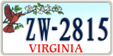 Virginia, Specialty plates (AB-1234)