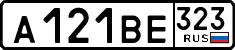 License plate Russia, Cars
