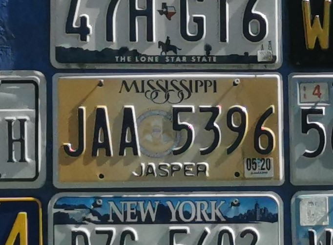 JAA 5396, License plate without vehicle 