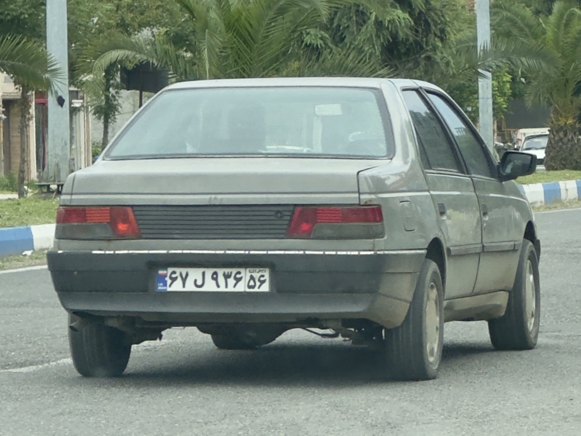 ۶۷ل۹۳۶ ۵۶, Peugeot 405 1st gen Sedan (D6/D7), 1987–1996 (2019– for AZ-market)