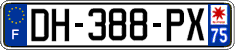French license plate, SIV (ordinary)