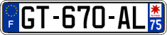 French license plate, SIV (ordinary)