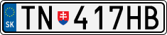License plate of Slovakia, Cars
