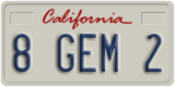 California, Vanity Plates