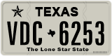 Texas, Regular plates (2012) (АBC-1234)