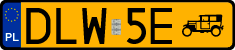 License plates of Poland, Oldtimers
