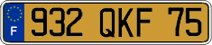 French license plate, FNI