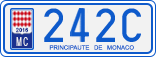 License plate of Monaco, Cars