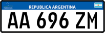 License plate of Argentina, Cars (Mercosur, AB 123 CD)