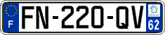 French license plate, SIV (ordinary)