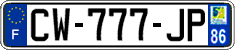French license plate, SIV (ordinary)