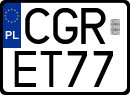 License plates of Poland, Special vehicles and motorcycles