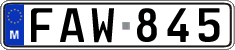 License plate of Malta, Regular plates (ABC 123)