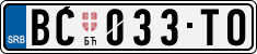 License plate of Serbia, Cars