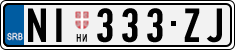 License plate of Serbia, Cars