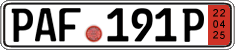 German license plate, Export transit plates