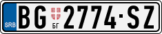 License plate of Serbia, Cars