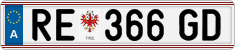 License plate of Austria, Regular plates