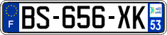 French license plate, SIV (ordinary)