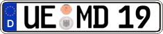 German license plate, Regular plates