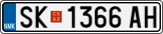 License plate of North Macedonia, Regular plates (2012)