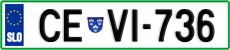 License plate of Slovenia, Cars