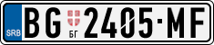 License plate of Serbia, Cars