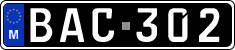 License plate of Malta, Oldtimers (ABC 123)