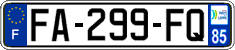 French license plate, SIV (ordinary)