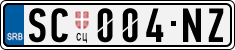 License plate of Serbia, Cars