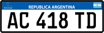 License plate of Argentina, Cars (Mercosur, AB 123 CD)