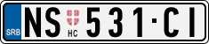 License plate of Serbia, Cars