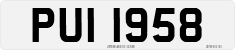 License plate of the United Kingdom, Northern Ireland (1966)