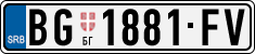 License plate of Serbia, Cars