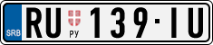 License plate of Serbia, Cars
