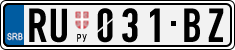 License plate of Serbia, Cars