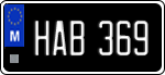 License plate of Malta, Oldtimers (ABC 123)