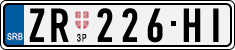 License plate of Serbia, Cars