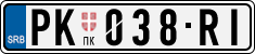 License plate of Serbia, Cars