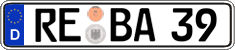 German license plate, Regular plates