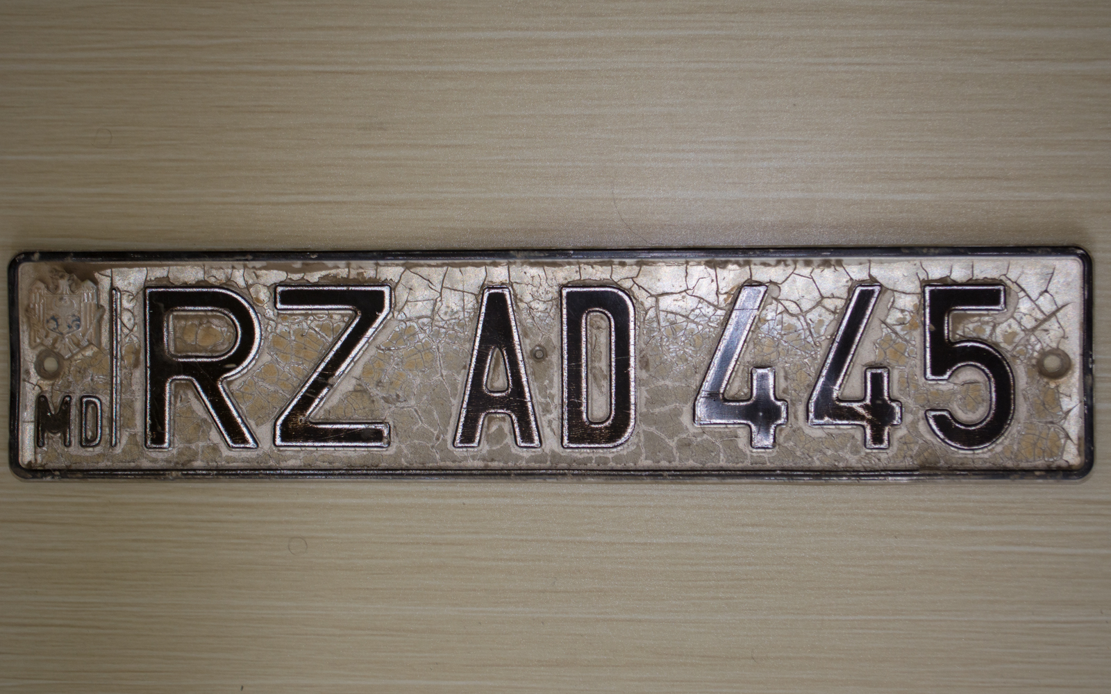 RZ AD 445, License plate without vehicle 