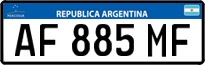 License plate of Argentina, Cars (Mercosur, AB 123 CD)