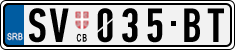 License plate of Serbia, Cars