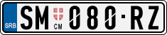License plate of Serbia, Cars