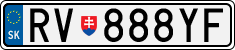 License plate of Slovakia, Cars