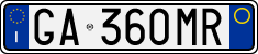 License plate of Italy, Cars (1994 year series)