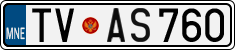 License plate of Montenegro, Cars